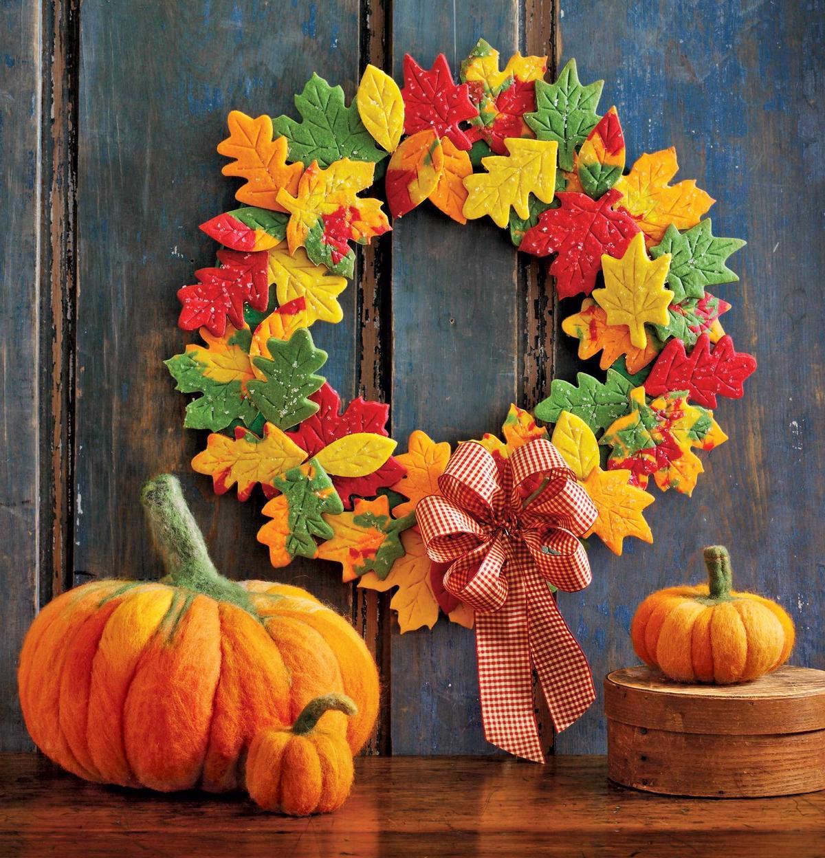 Ghirlanda Di Foglie Autunnali Artificiali Da Appendere (54.36.24) - Art