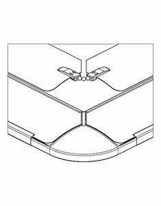 Dettaglio collegamento lamelle e listelli inferiori ad angolo